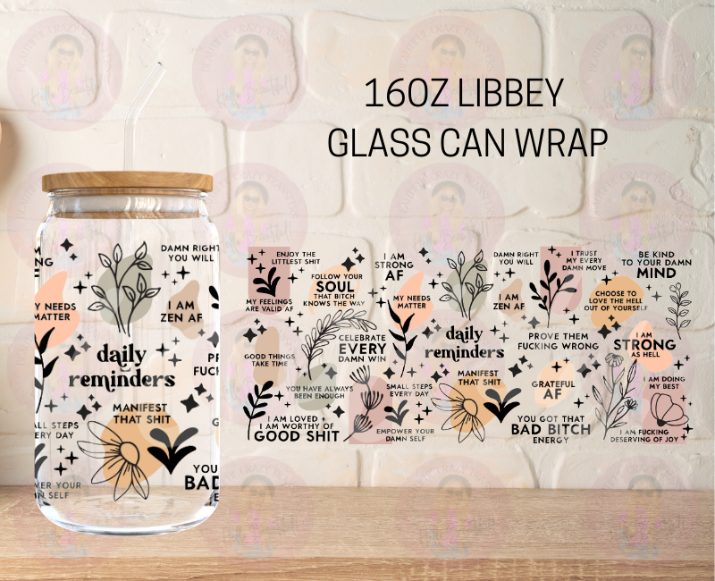 Daily Affirmations UV DTF Sticker