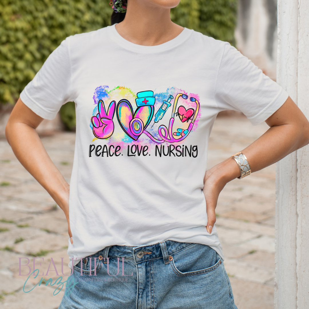 Peace Love Nursing DTF Transfer