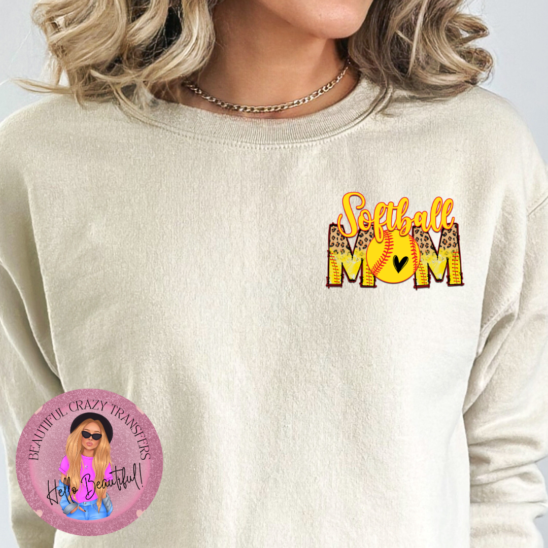 Softball Mom Pocket DTF Transfer