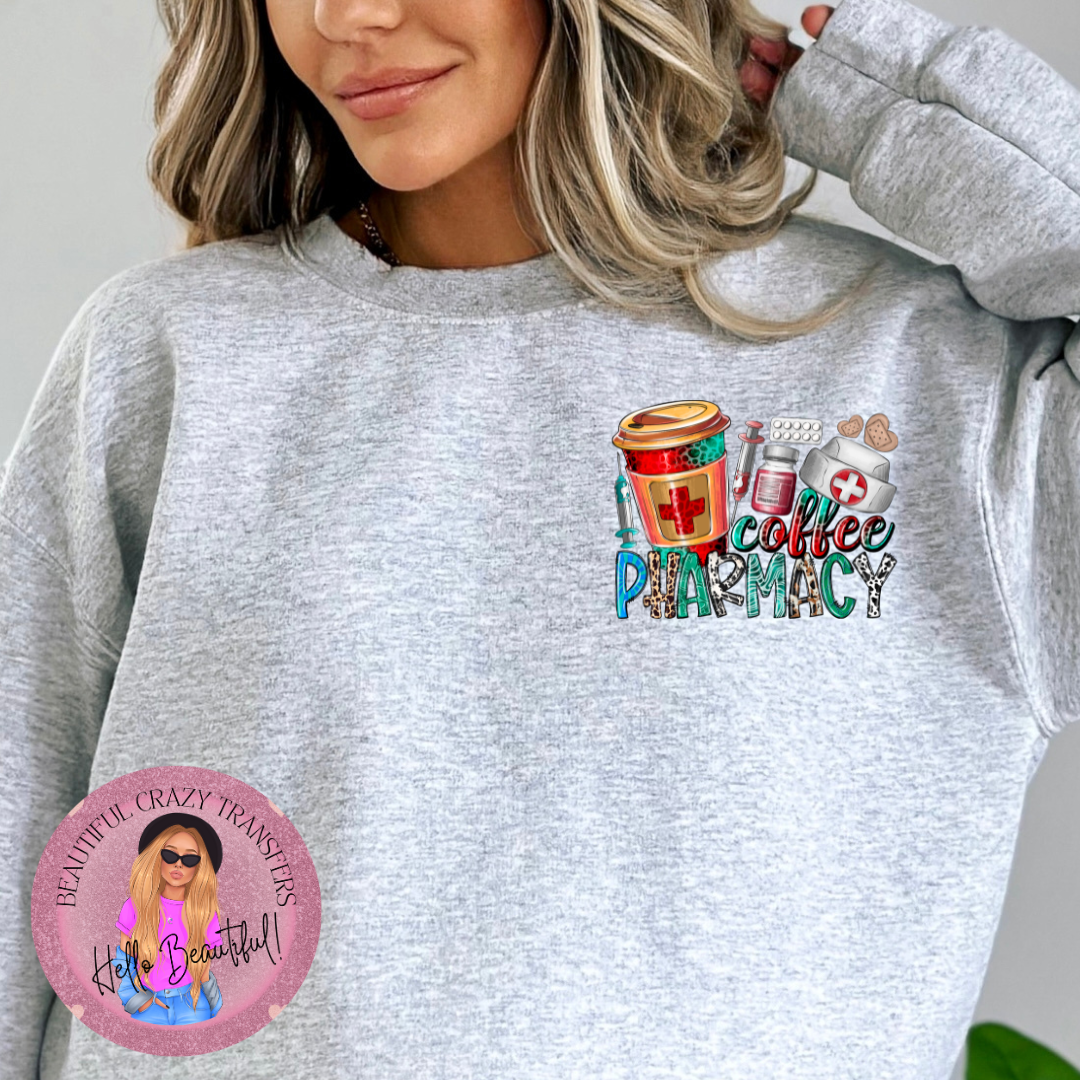 Coffee Pharmacy Pocket DTF Transfer