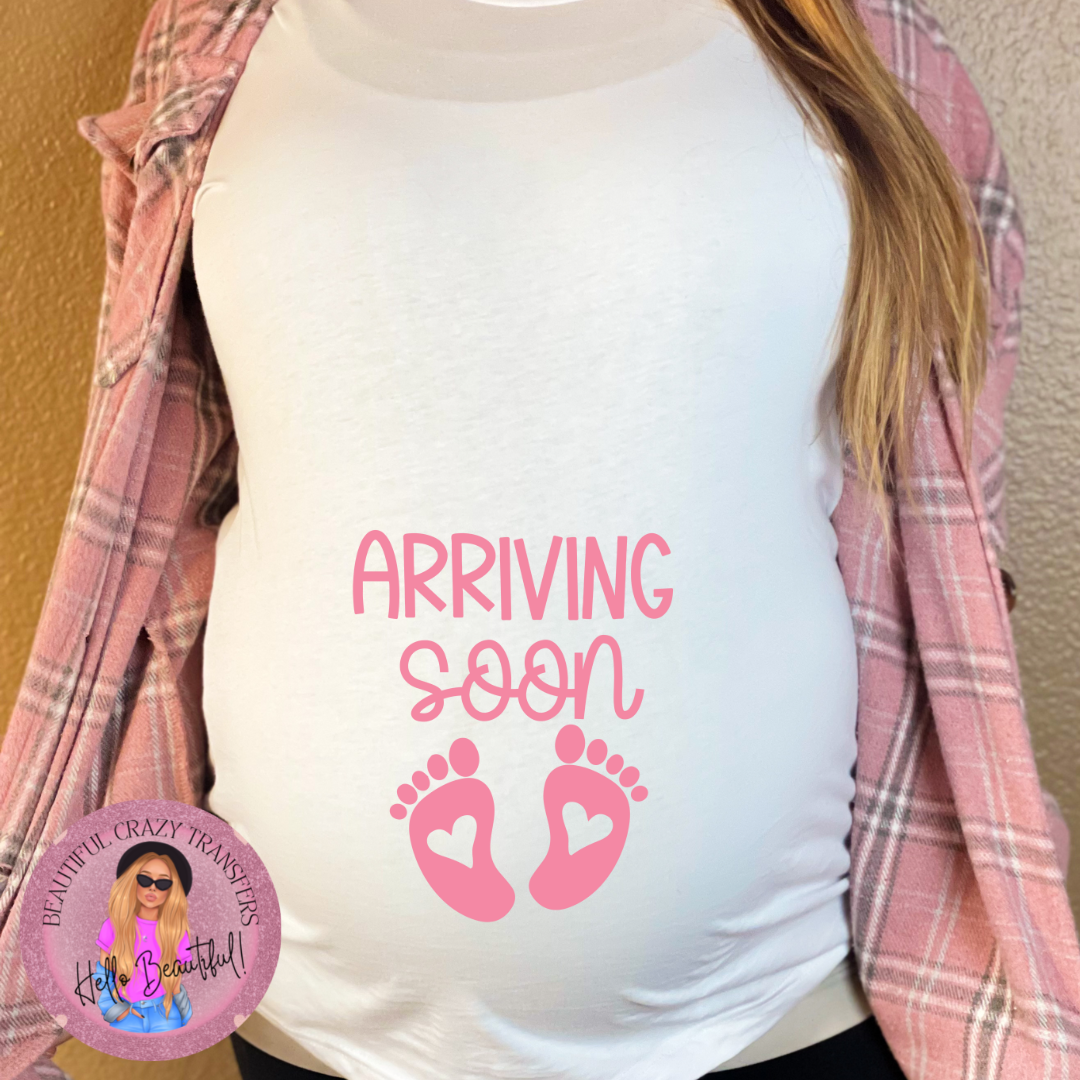 Arriving Soon Pink DTF Transfer