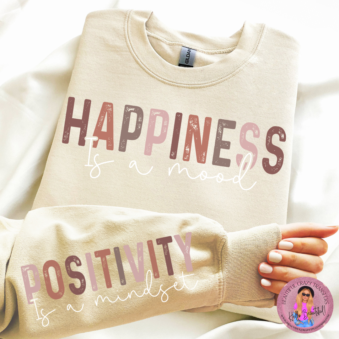 Happiness/Posivitity Set-White DTF Transfer