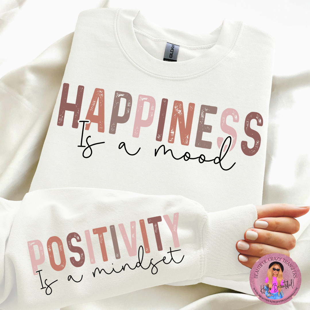 Happiness/Posivitity Set-Black DTF Transfer