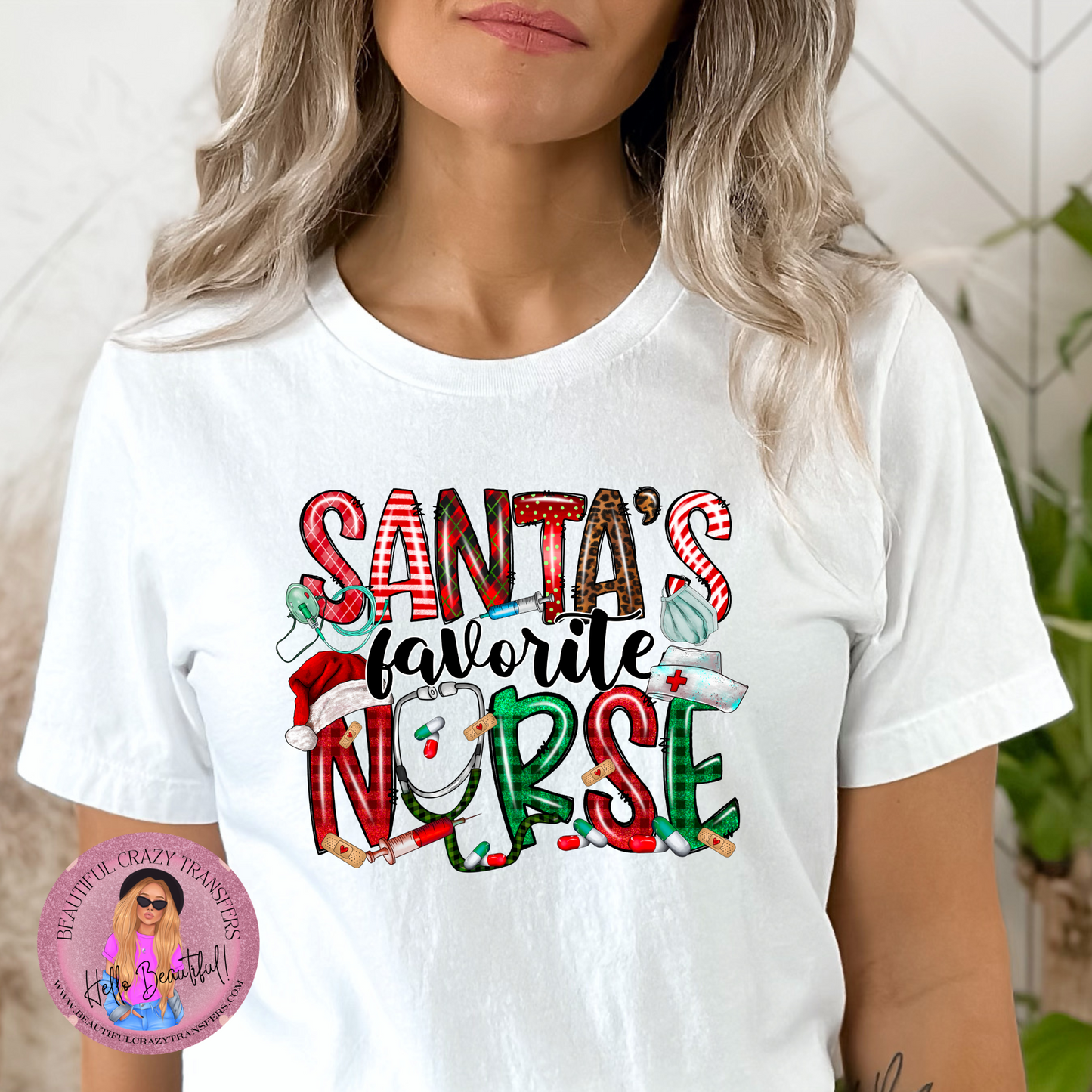 Santa's Favorite Nurse DTF Transfer