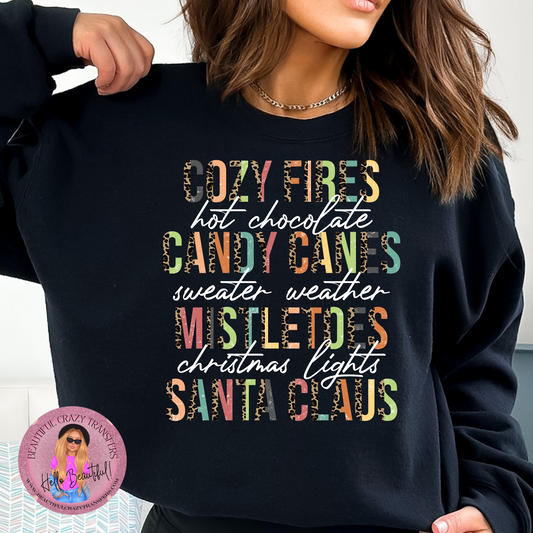 Cozy Fires Candy Canes (White Lettering) DTF Transfer