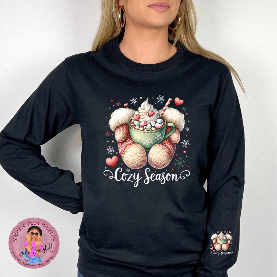 Cozy Season Long Sleeve TShirt-Black