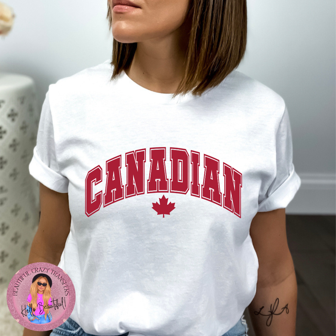 Canadian Varsity DTF Transfer – Beautiful Crazy Transfers & Boutique