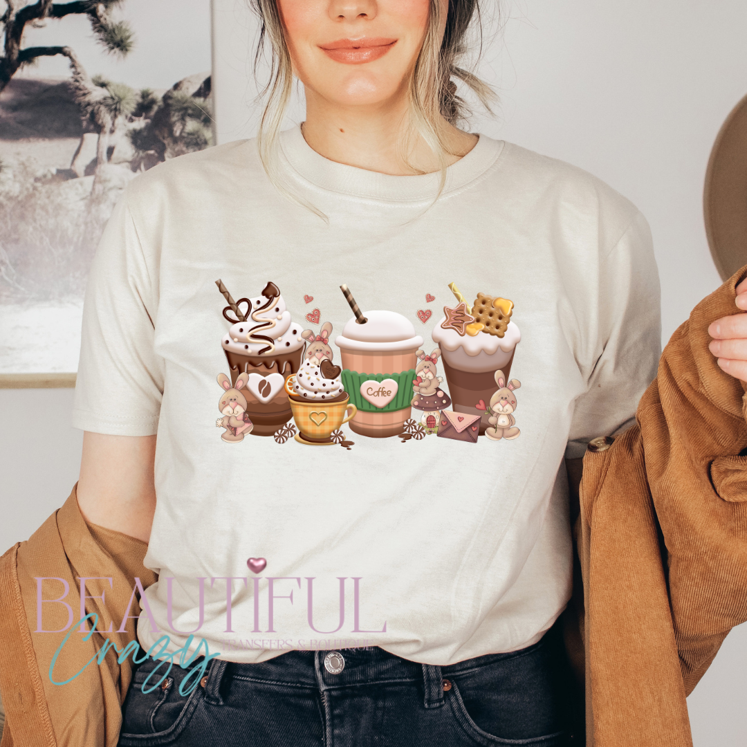 Bunny Coffee Love DTF TShirt